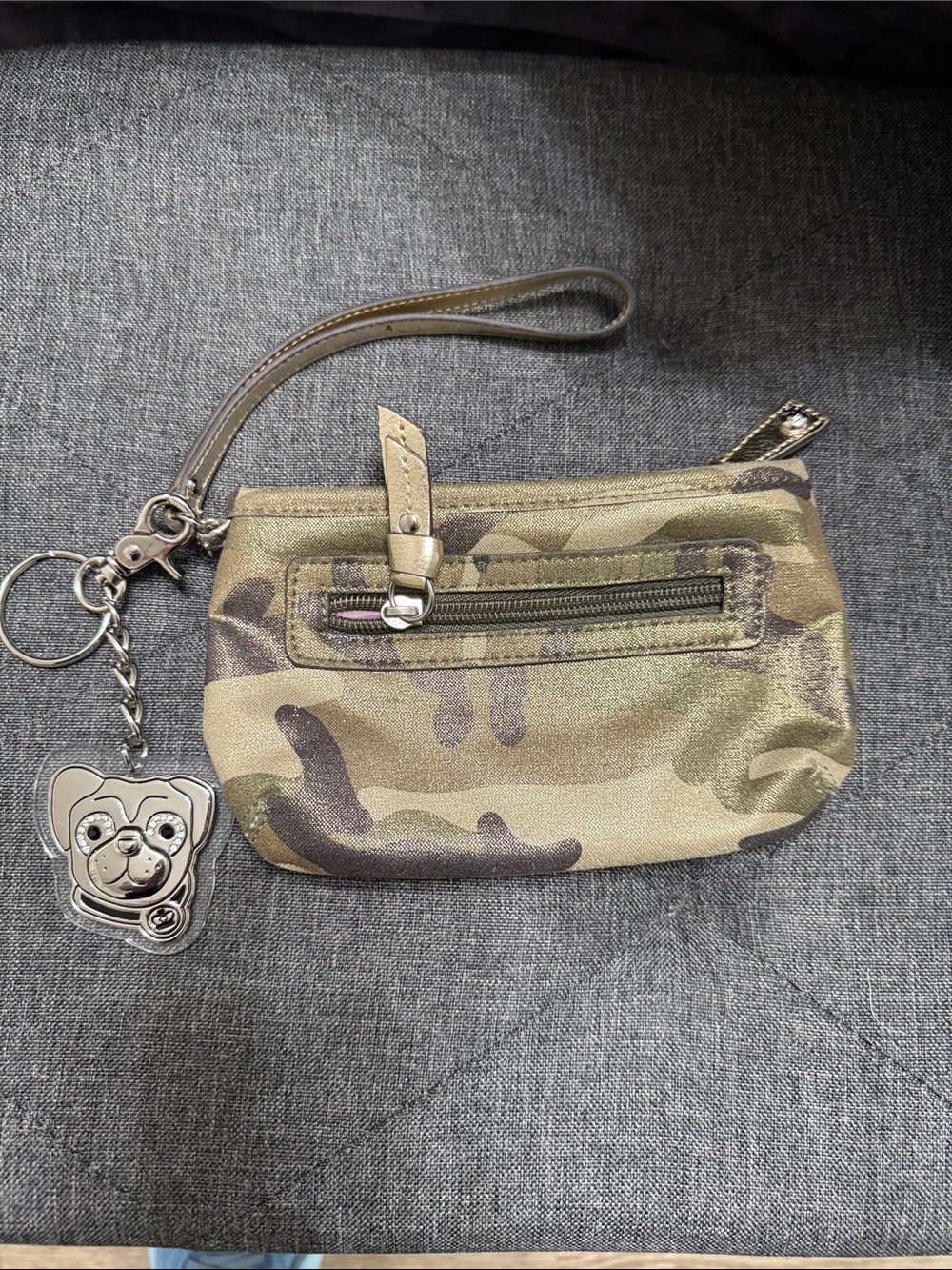 Camo Wristlet Clutch with Charm - Unbranded